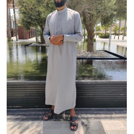 Qamis Saoudien Gris clair - Coton