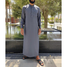 Qamis Saoudien Gris foncé - Coton