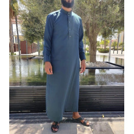 Qamis Saoudien Vert Bouteille - Coton