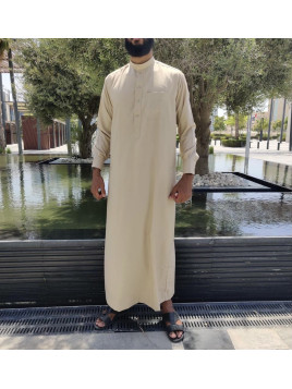 Qamis Saoudien Beige - Coton