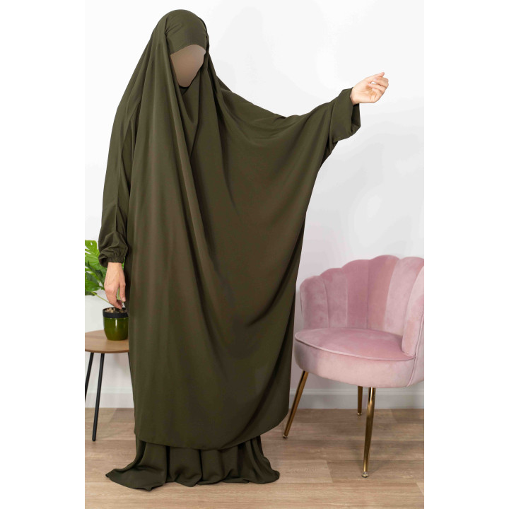 Jilbab 2 Pièces Jupes  - Vert Sapin 57-  Wool Peach - El Bassira