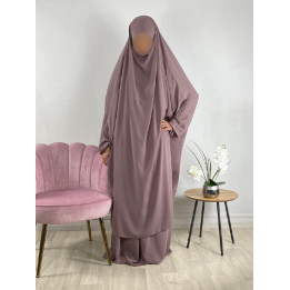 Jilbab 2 Pièces Vert émeraude 69 -  Wool Peach - El Bassira