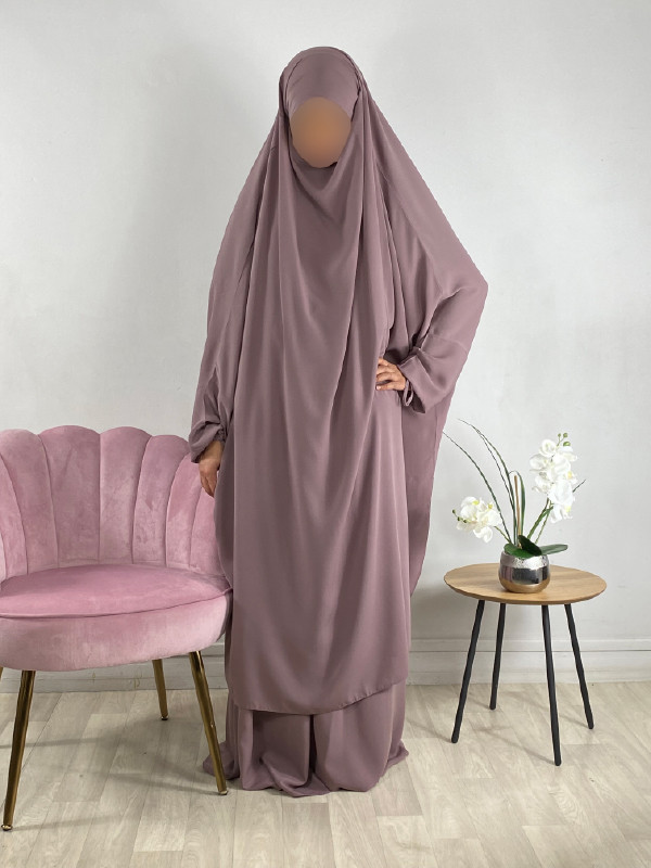 Jilbab 2 Pièces Vert émeraude 69 -  Wool Peach - El Bassira
