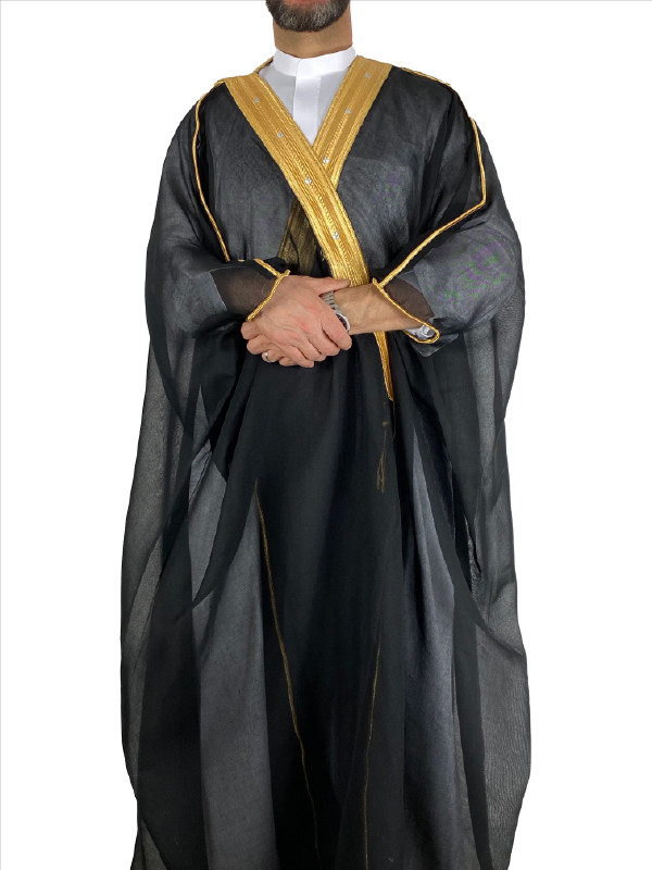 Bisht saoudien Noir et doré