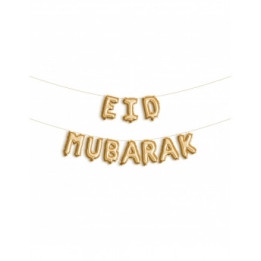 Guirlande ballon Eid Mubarak Dorée
