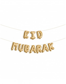 Guirlande ballon Eid Mubarak Dorée