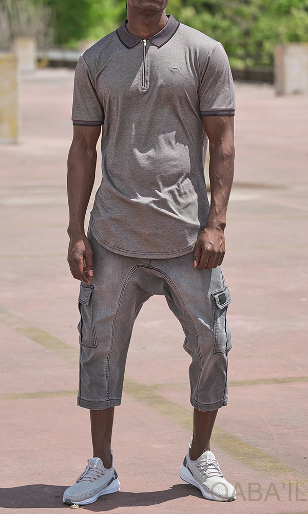 Polo Zip up - Anthracite - Qaba'il