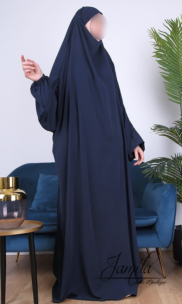 Jilbab 1 Pièce  Bleu nuit 187 - Microfibre - Jamila