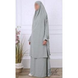 Jilbab 2 pièces jupe Kaki clair 2309 - microfibre - Jamila
