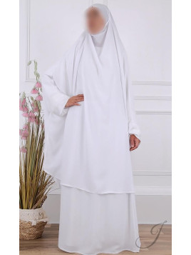 Jilbab 2 pièces jupe Blanc...