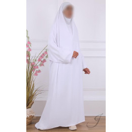 Jilbab 1 Pièce Blanc - Microfibre - Jamila