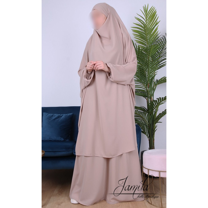 Jilbab 2 pièces jupe - Beige 18 - Jamila