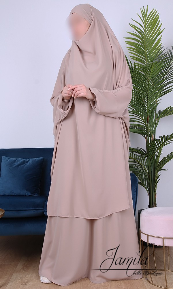 Jilbab 2 pièces jupe - Beige 18 - Jamila