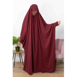 Jilbab 1 pièce saoudien A0S Bordeaux 163/162  - wool peach - El Bassira