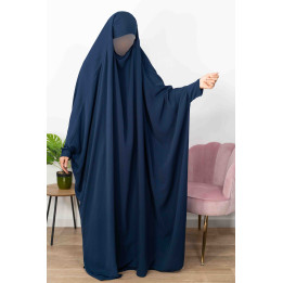 Jilbab 1 pièce saoudien A0S Bleu Marine 93/95/94 - wool peach - El Bassira