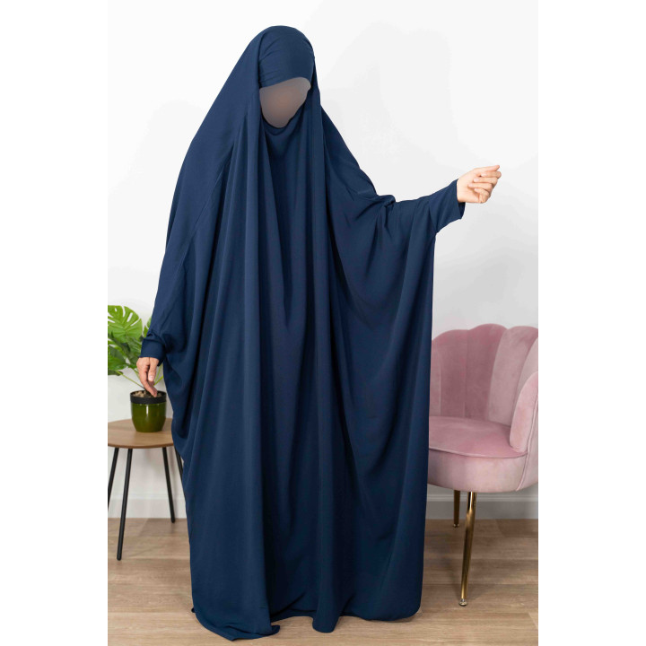 Jilbab 1 pièce saoudien A0S Bleu Marine 93/95/94 - wool peach - El Bassira