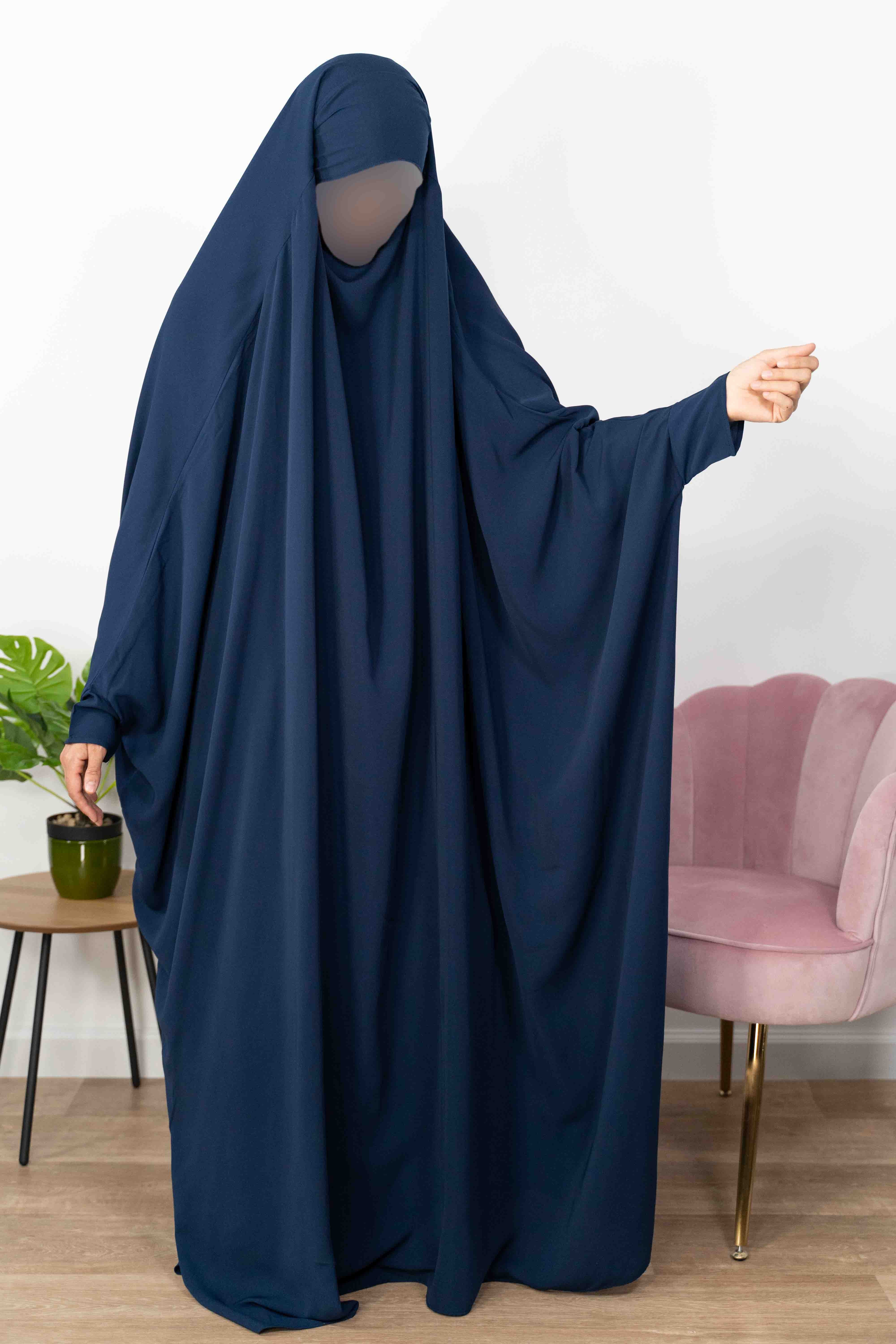 Jilbab 1 pièce saoudien A0S Bleu Marine 93/95/94 - wool peach - El Bassira