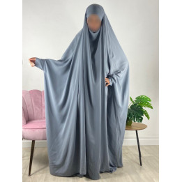 Jilbab 1 pièce saoudien A0S Gris souris 26 - wool peach - El Bassira