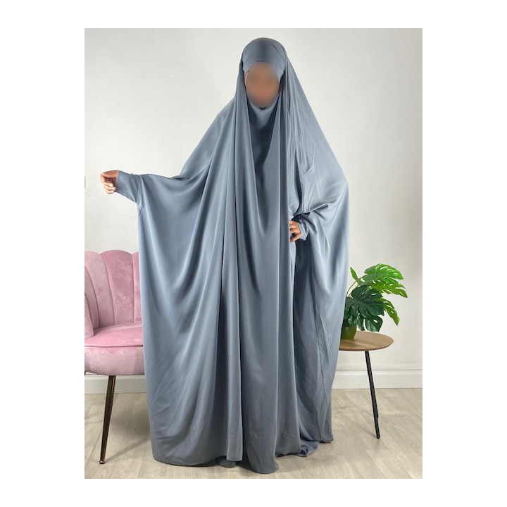 Jilbab 1 pièce saoudien A0S Gris souris 26 - wool peach - El Bassira