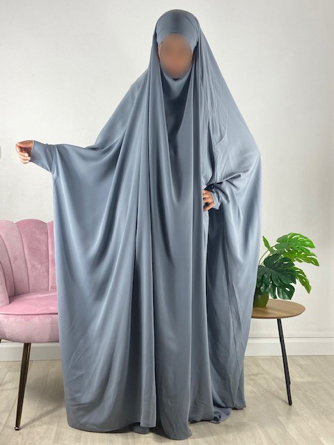 Jilbab 1 pièce saoudien A0S Gris souris 26 - wool peach - El Bassira