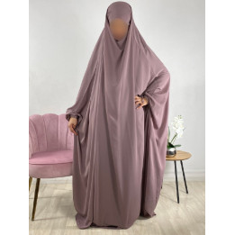 Jilbab 1 pièce saoudien A0S rose mountbatten 174 - El Bassira