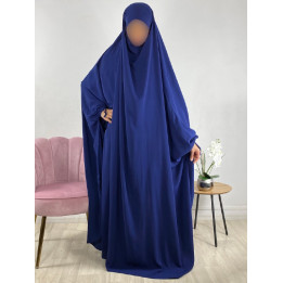 Jilbab 1 pièce saoudien A0S Bleu foncé 96  - El Bassira