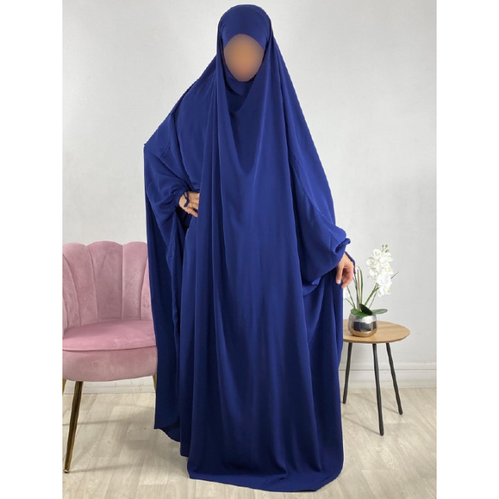 Jilbab 1 pièce saoudien A0S Bleu foncé 96  - El Bassira