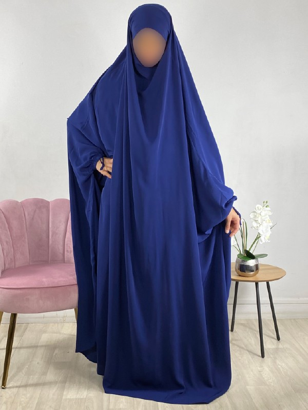 Jilbab 1 pièce saoudien A0S Bleu foncé 96  - El Bassira