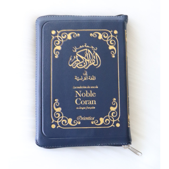 Noble Coran en français - (Fermeture zip) - Bleu marine - Editions Orientica