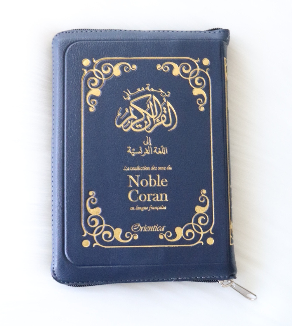 Noble Coran en français - (Fermeture zip) - Bleu marine - Editions Orientica