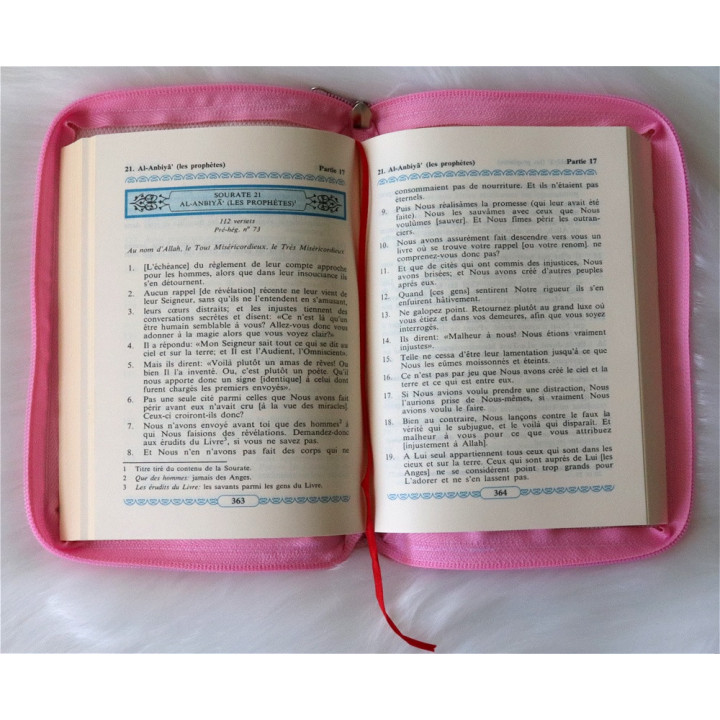 Noble Coran en français - (Fermeture zip) - Rose - Editions Orientica