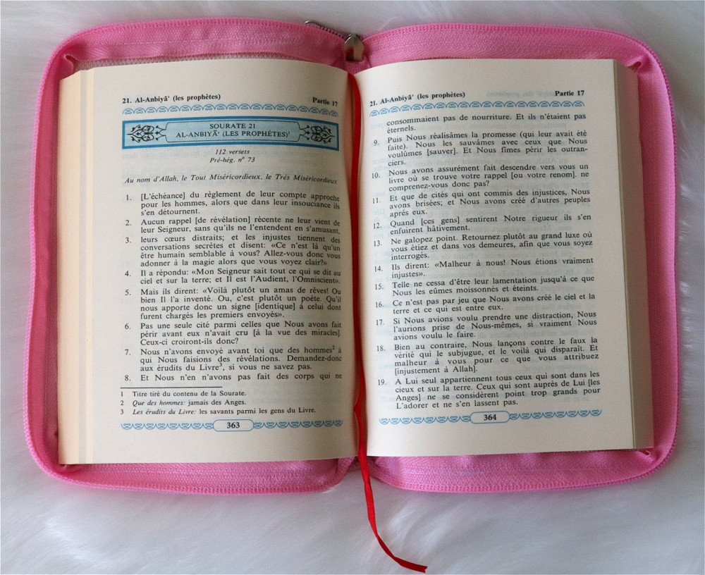 Noble Coran en français - (Fermeture zip) - Rose - Editions Orientica