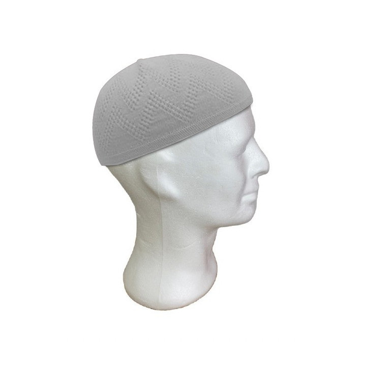 Chéchia simple gris blanc