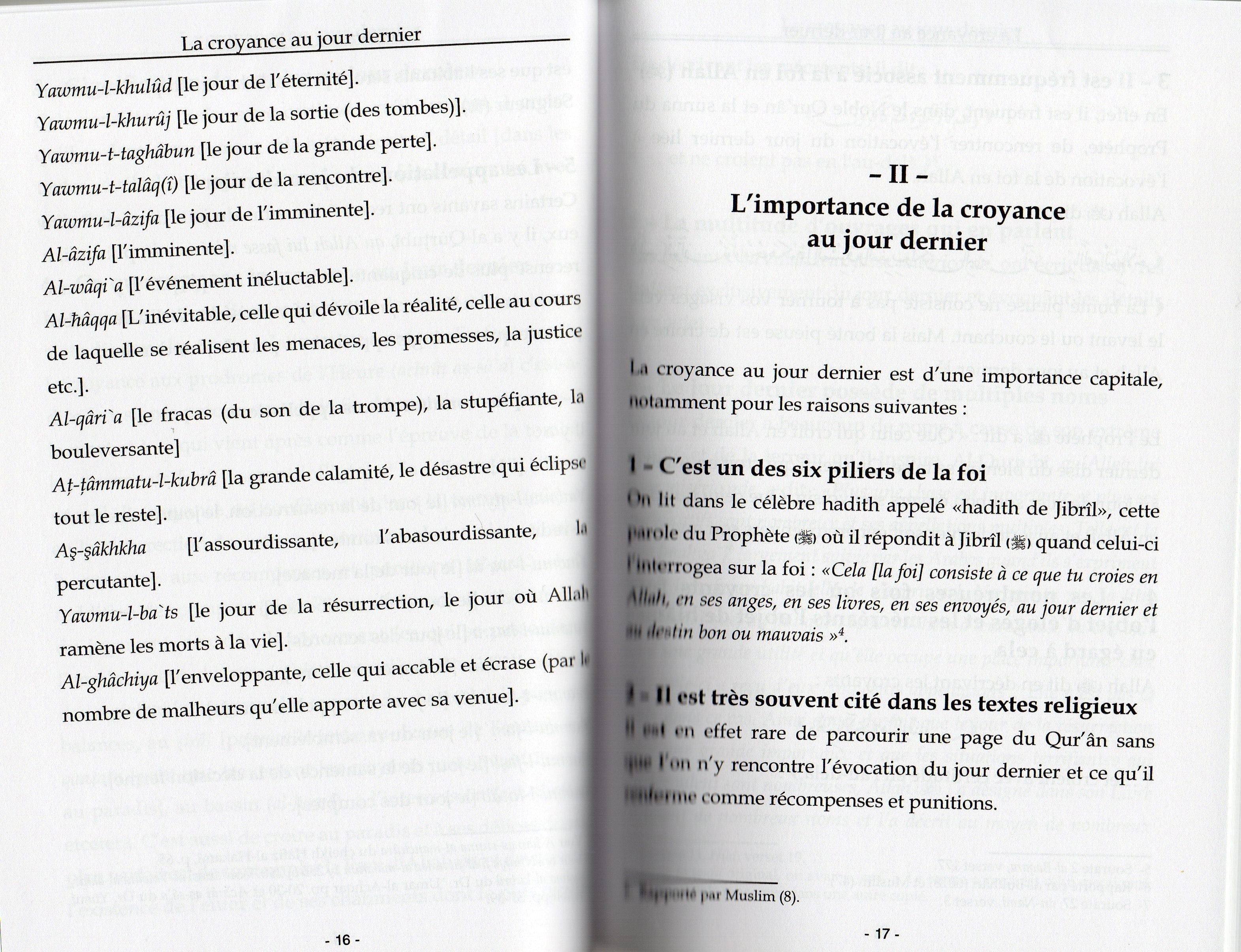 La Croyance au Jour Dernier