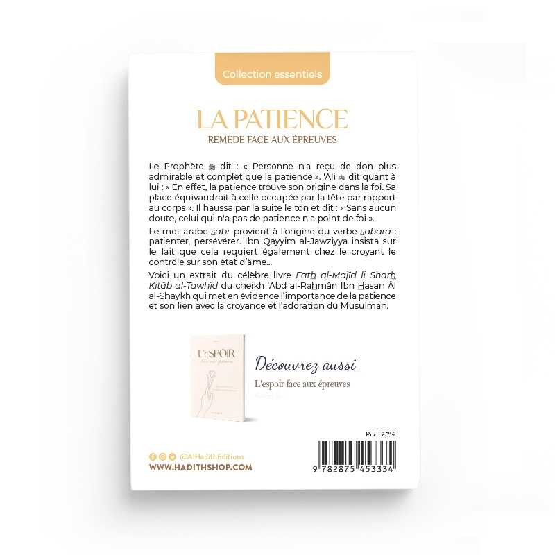 La Patience : Remède face aux épreuves - Abdelrahman Al Chaykh - Edition Al Hadith