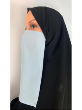 Half niqab Bleu Grisé -...
