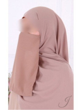 Half niqab Taupe rosé -...