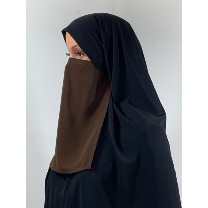 Half niqab Marron foncé - Microfibre