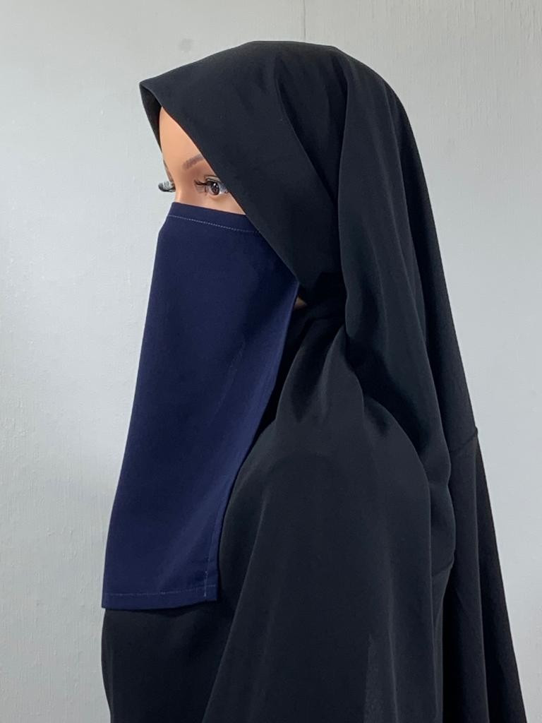 Half niqab Bleu marine - Microfibre