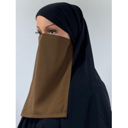 Half niqab Marron clair - Microfibre