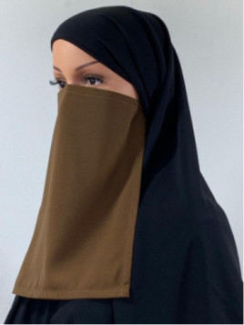 Half niqab Marron clair -...