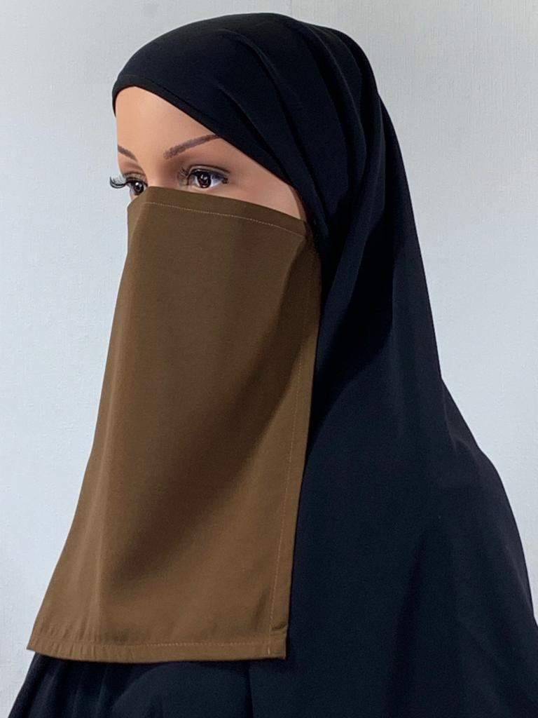 Half niqab Marron clair - Microfibre