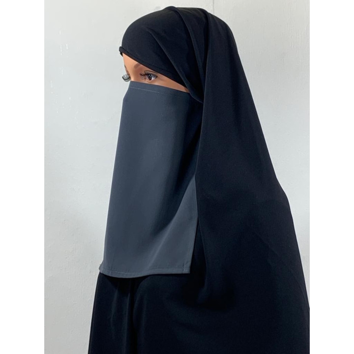 Half niqab Gris anthracite - Microfibre