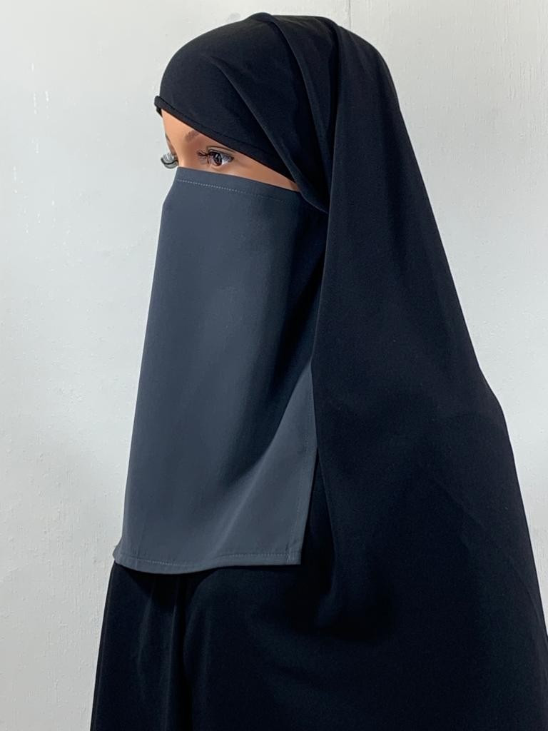 Half niqab Gris anthracite - Microfibre