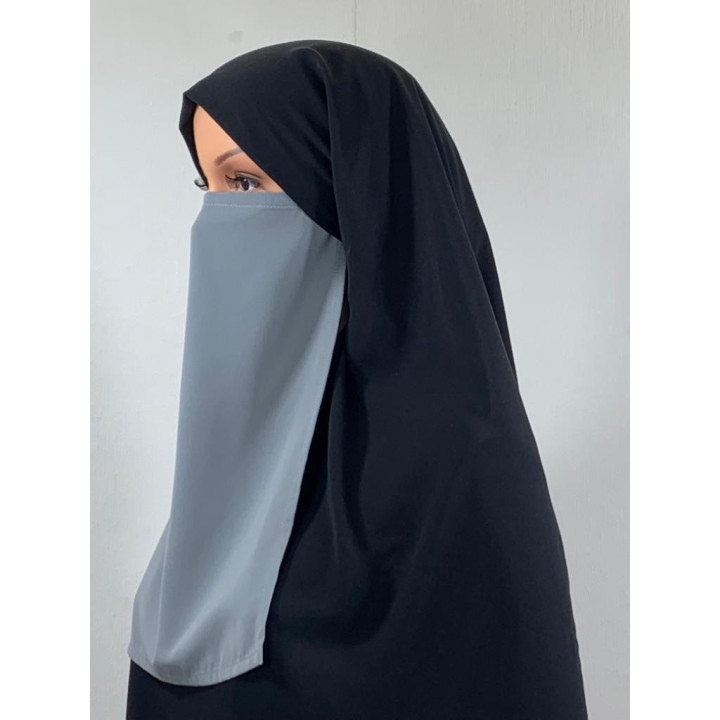 Half niqab gris clair 295 - Microfibre