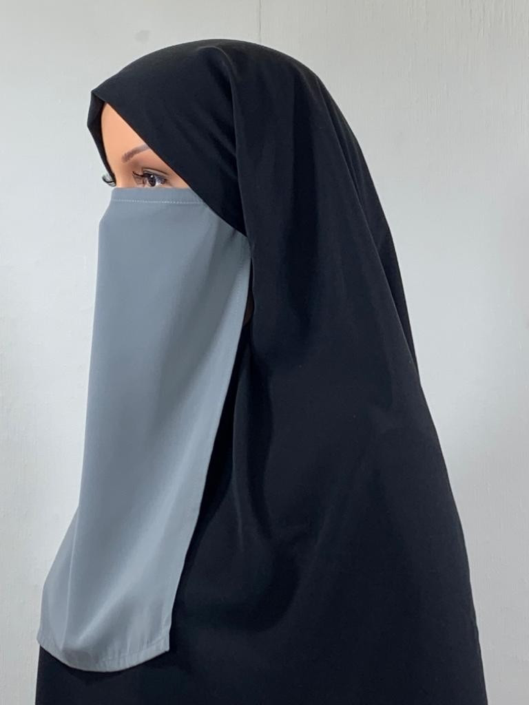 Half niqab gris clair 295 - Microfibre
