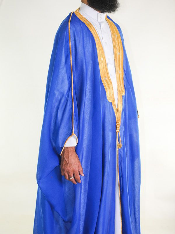 Bisht saoudien bleu roi