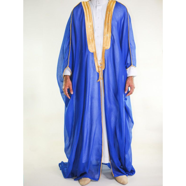 Bisht saoudien bleu roi