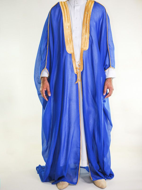 Bisht saoudien bleu roi