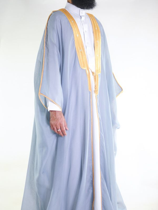 Bisht saoudien gris clair